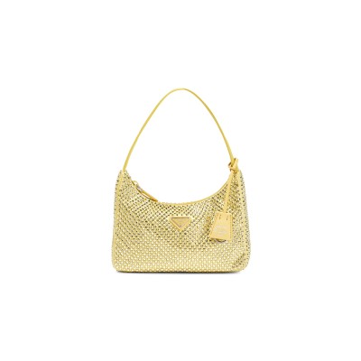 PRADA RE-EDITION MINI EMBELLISHED SHOULDER BAG 1NE515 (22*17*6cm)  PRADA RE-EDITION MINI EMBELLISHED SHOULDER BAG 1NE515 (22*17*6cm)